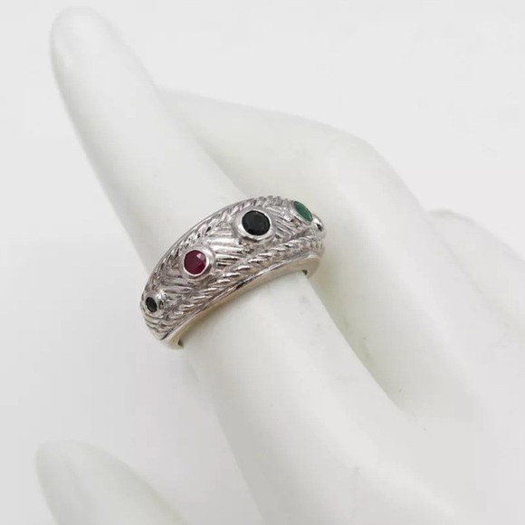 Judith Ripka sterling silver multi stone ring - Picture 2 of 7